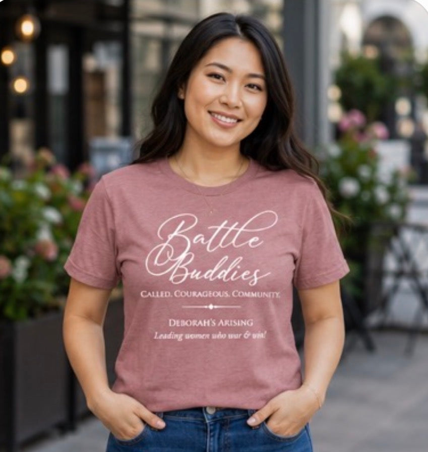 Battle Buddies Rose T-shirt (white letters)